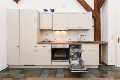 virtuve, Ferienwohnung im Landhaus Eulennest in Holtgast