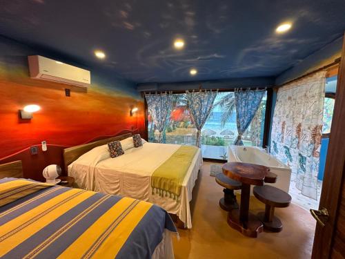 1 king bed, 1 twin bed, 1 sofa bed