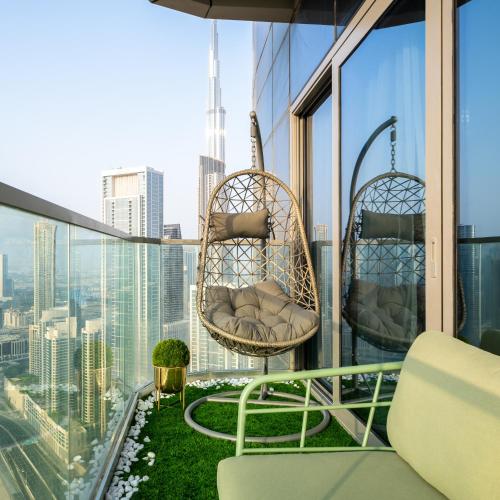 Sky-high Oasis Burj Khalifa Views, Rooftop Infinity Pool, 3BR apartment in Paramount Hotel Midtown, Dubaj (zdjęcie 9)