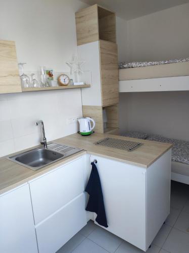 ห้องครัว, Apartmán Bezruč (Apartman Bezruc) in โนวา ปากา