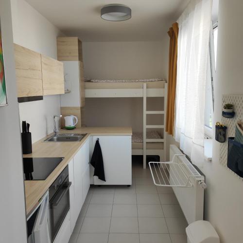 ห้องครัว, Apartmán Bezruč (Apartman Bezruc) in โนวา ปากา