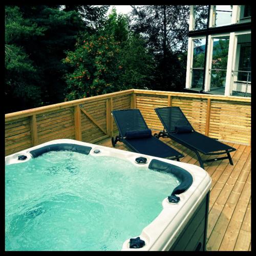 Open air bath, K8 Apartment in Kongsberg