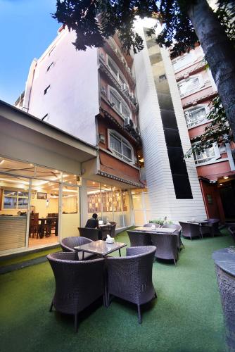 Buitenkant, Hotel Jampa in Kathmandu