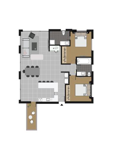 Two-Bedroom Apartment with Balcony image 1