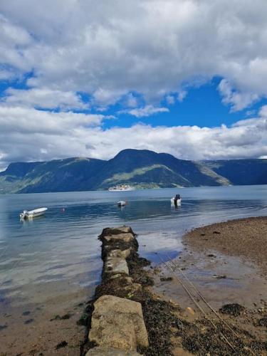 Feriehus ved fjorden i Solvorn in Luster
