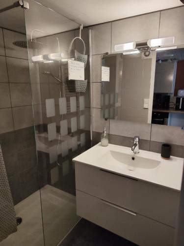 浴室, La Maison d'Aurélie 4 à 6 personnes en Auvergne à Saint Remy sur Durolle (La Maison d'Aurelie 4 a 6 personnes en Auvergne a Saint Remy sur Durolle) in 迪羅爾河畔聖雷米