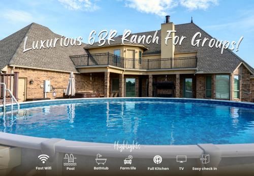 6BR Wanette Sleeps 14 Hot Tub Pool in Wanette