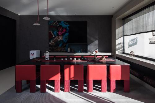 ห้องส่วนกลางสำหรับนั่งเล่น/ดูทีวี, Qianzitong First Seeing Hotel in เขตชางผิง