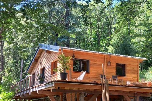 Cabane Chalet isolé en pleine forêt gîte à louer Albine