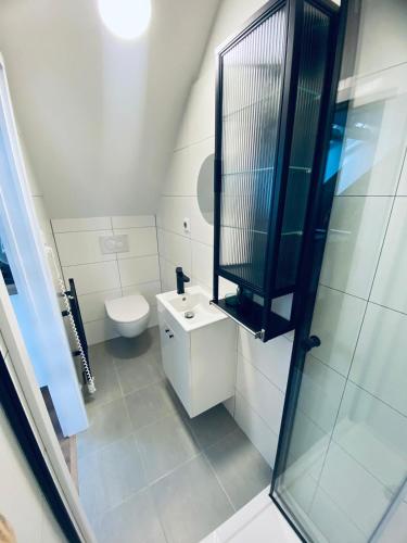 Fürdőszoba, Apartmán U Hvězdáře (Apartman U Hvezdare) in Prachatice