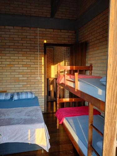 1 double bed, 2 bunk beds