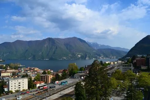 A Jump into Lake Lugano in Lugano, Schweiz