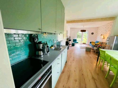 virtuve, Ferienhaus Meeblume in Rietschen