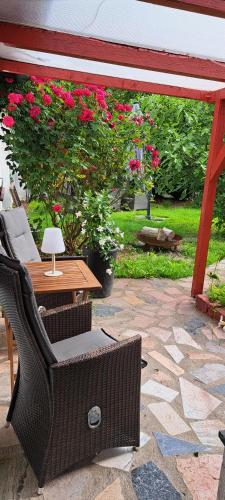 Erkély/terasz, Bungalow an der Tanne mit überdachter Terrasse (Bungalow an der Tanne mit uberdachter Terrasse) in Unterbach