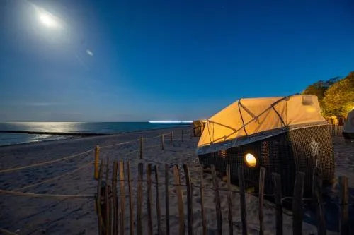 Schlafstrandkorb Nr 1 in Kellenhusen Ostsee, Deutschland