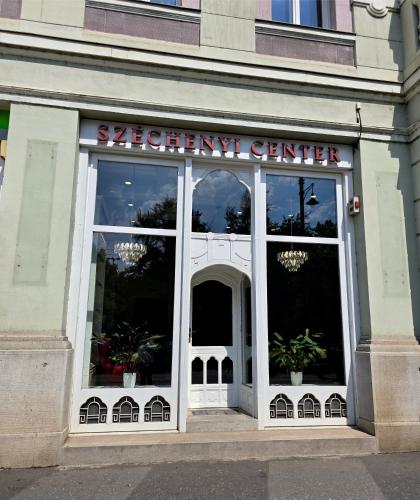 Entrance, Szechenyi Center in Szeged