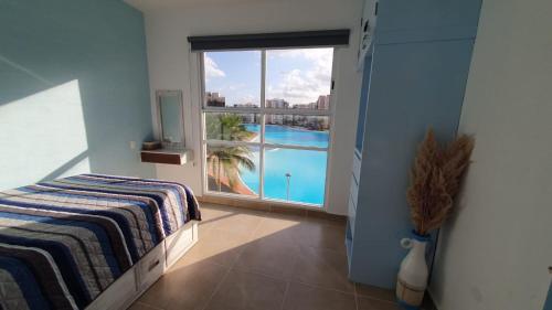 Acogedor departamento con vista a bella laguna artificial in Cancún, Mexico