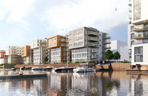 Kaldnes Brygge Fantastic location Great city view in 通斯堡市中心