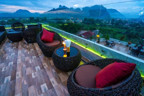 景色, S ヴァンヴィエン ブティック ホテル (S Vangvieng Boutique  Hotel) in ヴァン ヴィエン市内中心部