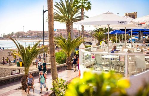 Few steps from the beach hostel in Los Cristianos in Tenerife