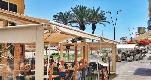 Few steps from the beach hostel in Los Cristianos in Tenerife