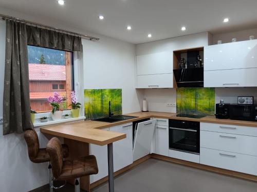 廚房, Ferienwohnung Pilgram-Huber in 阿福瑞茲埃姆西