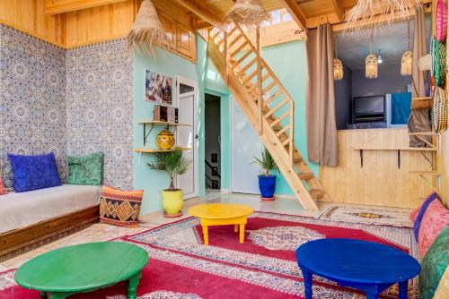 Koplietošanas atpūtas telpa ar TV, imsouane bleu bay house in Imsouane