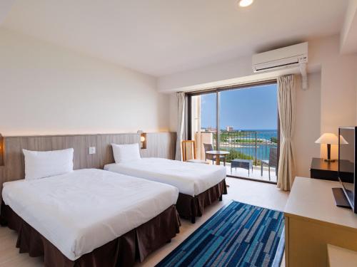 Standard Twin Room on Upper Floor(7-11F) with Terrace 31㎡ - Sea view- Tower Building