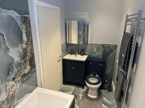 Badkamer, Cozy Apartment in Stoke-on-Trent One double bed in Hartshill