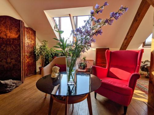 Guestrooms, rooftop with garden, spacious living room, character and fireplace, Praga (foto 11)