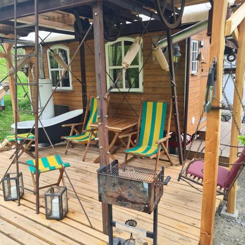 Schäferwagen mit Dachterrasse an der Pferdekoppel (Schaferwagen mit Dachterrasse an der Pferdekoppel) in Saldenburg