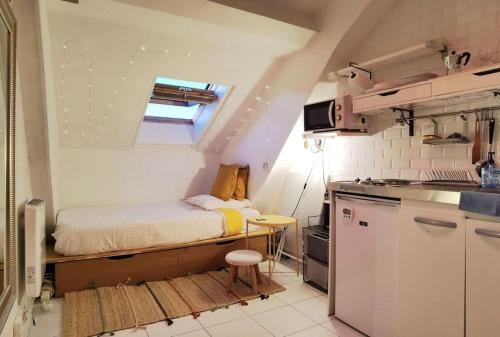 Top roof view studio with elevator 1mn St Germain