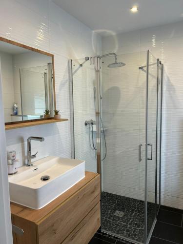 浴室, Apartment am Deister in 巴辛豪森