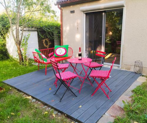 Balkons/terase, Ferienhaus Meeblume in Rietschen