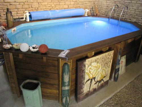 Les Moinillons Piscine toute l'année mini 30 degrés l'hiver gîte à louer Chassignelles