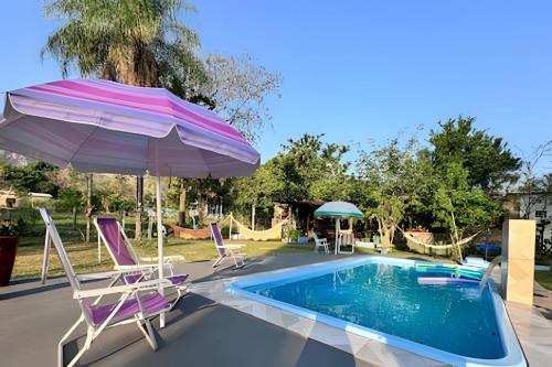 Rancho com piscina e vista para o Paxixi