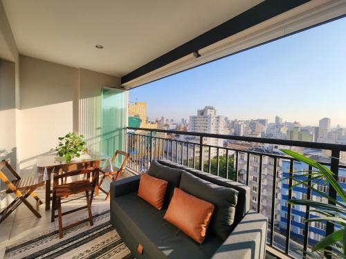 FLAT COMPLETO no METRÔ SANTA CECILIA com PISCINA - SAUNA - GARAGEM, São Paulo