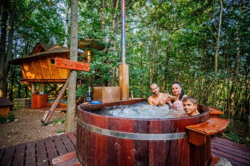 Pezsgőfürdő, Treehous Sněžník s wellness (Treehous Sneznik s wellness) in Kraliky