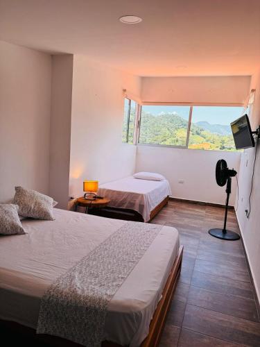 1 double bed, 2 twin beds, 1 sofa bed