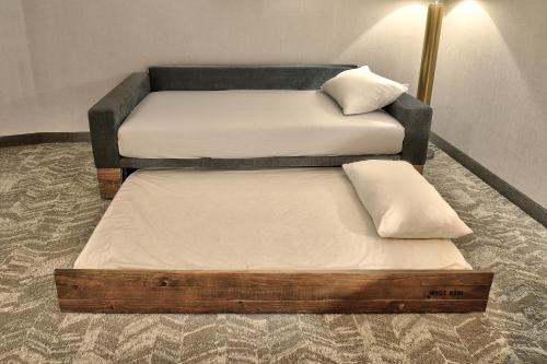 2 queen beds, 1 sofa bed