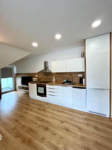 ห้องครัว, Apartmán Za vodou (Apartman Za vodou) in ปลอสติน