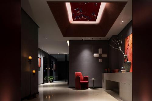 ห้องส่วนกลางสำหรับนั่งเล่น/ดูทีวี, Qianzitong First Seeing Hotel in เขตชางผิง