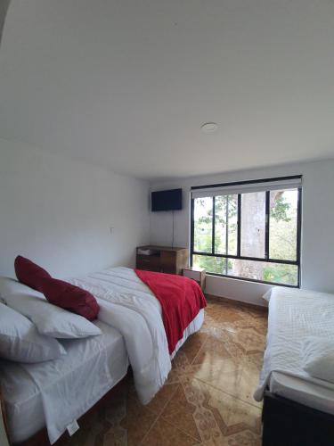 1 double bed, 1 twin bed