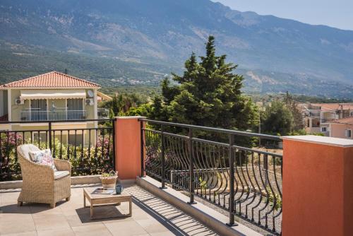Balcony/terrace, Villa Annino in Karavados Village with private Pool! in Livathou