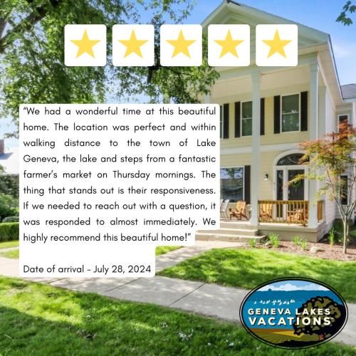 White House on Wisconsin-Entire Property - Renovated Colonial Revival - Horticultural Hall -Sleeps 20 in Lake Geneva, USA
