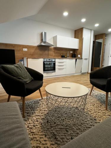 ห้องครัว, Apartmán Za vodou (Apartman Za vodou) in ปลอสติน