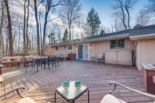 Game Room and Fire Pit Chic Pocono Pines Home!