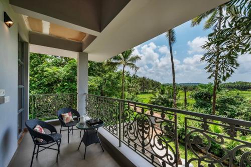 View, SaffronStays Magnolia by River Moira private pool in Aldona
