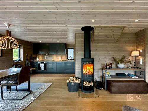 High standard cabin at Sjusjøen sauna, hot tub & ski trails right outside in Sjusjoen