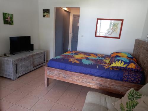 Appartement à Anse Mabouya en rez de jardin avec piscine à proximité des plages